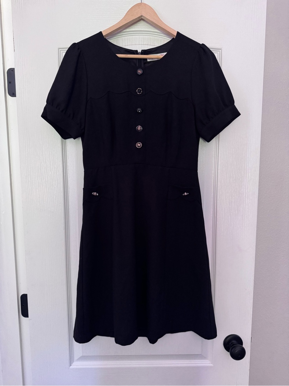 Alannah Hill Black Mini Dress with Button Detail